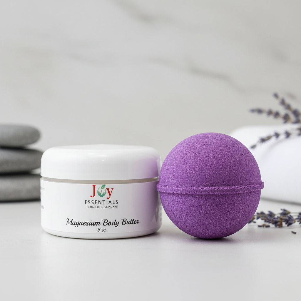 Magnesium Body Butter with Deep Lavender Bath Bomb